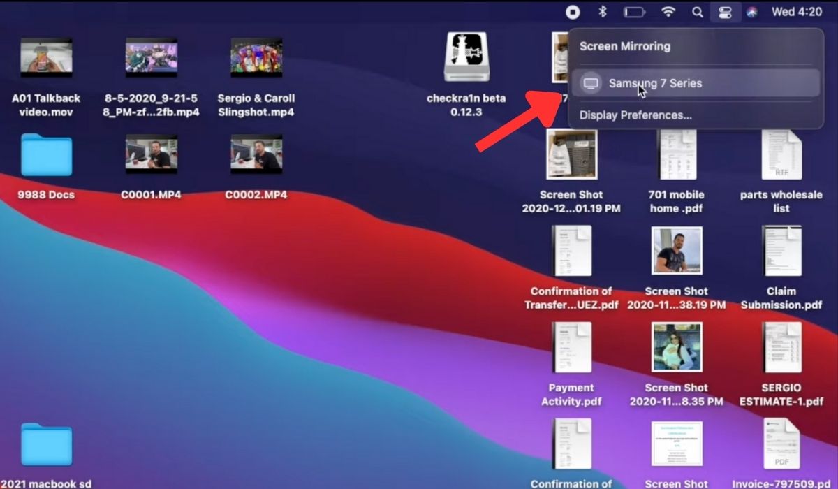 Select Device for Screen Mirroring