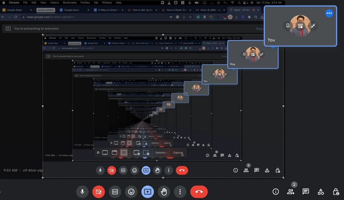 Screen sharing with Google Meet