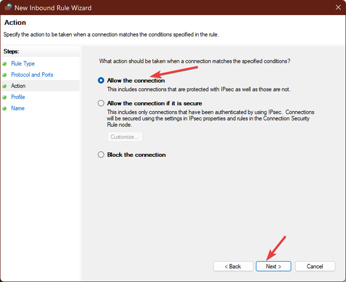 Allow The Connection