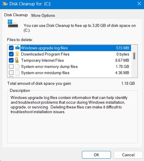 make-space-clean-up-c-drive-clean-up-system-files Update system files to be cleaned up.
