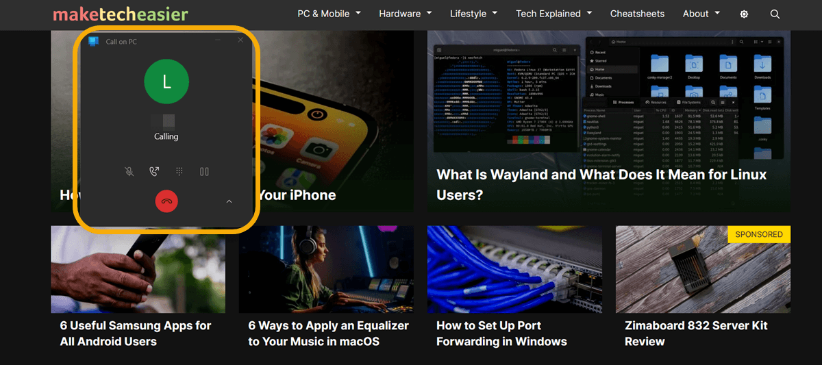Call Phonelink Windows