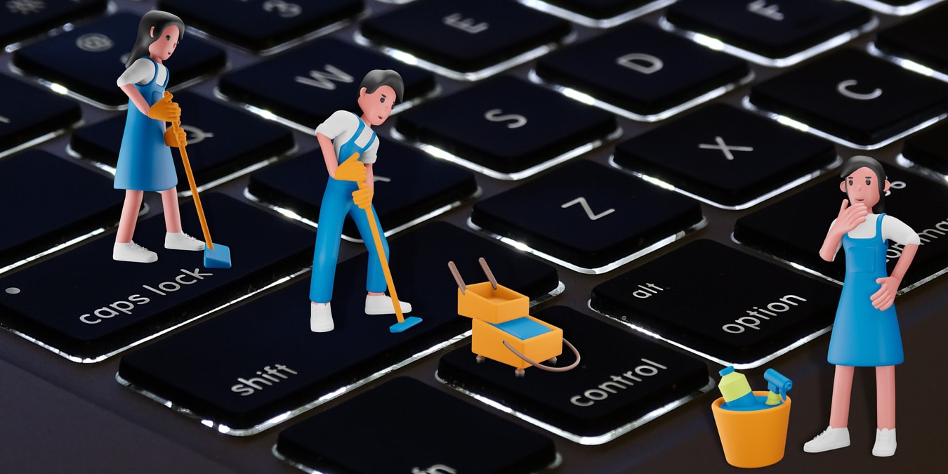Cleaners on a computer
