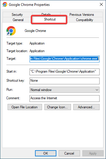 Disable Strict Open Shortcut Tab
