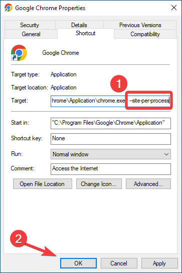 Disable Strict Type Flag Command In The Target Field