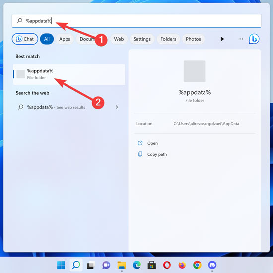 Discord Screen Opening App Data On Windows