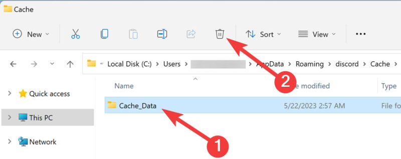 Discord Screen Removing Discord Cache On Windows