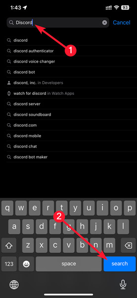 Discord Screen Searching For Discord On App Store