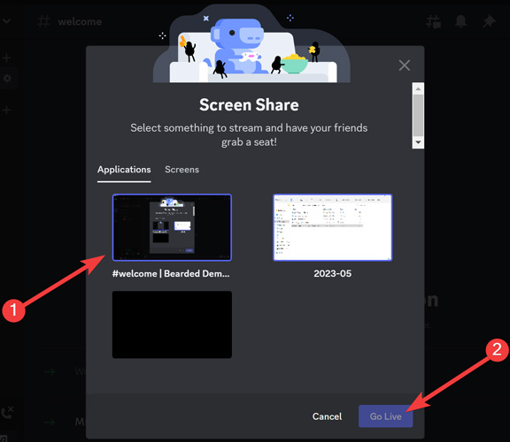 Discord Screen Starting Screen Share On Discord On Windows