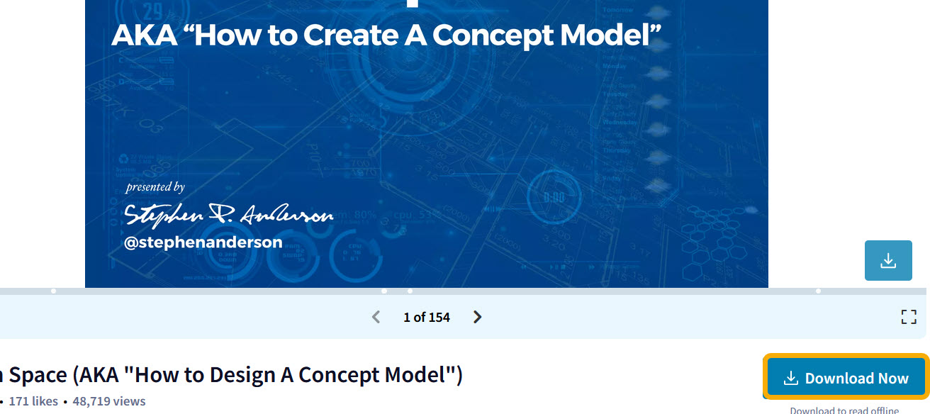 "Download Now" button in SlideShare.