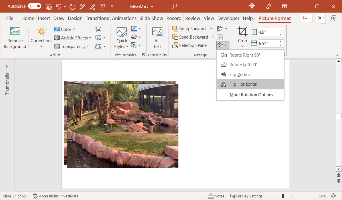 Flip Horizontal in PowerPoint