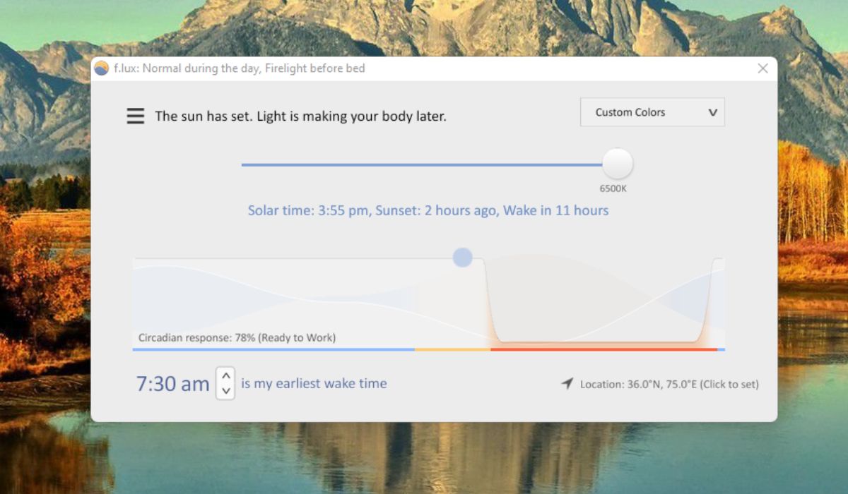 F.lux app in action.