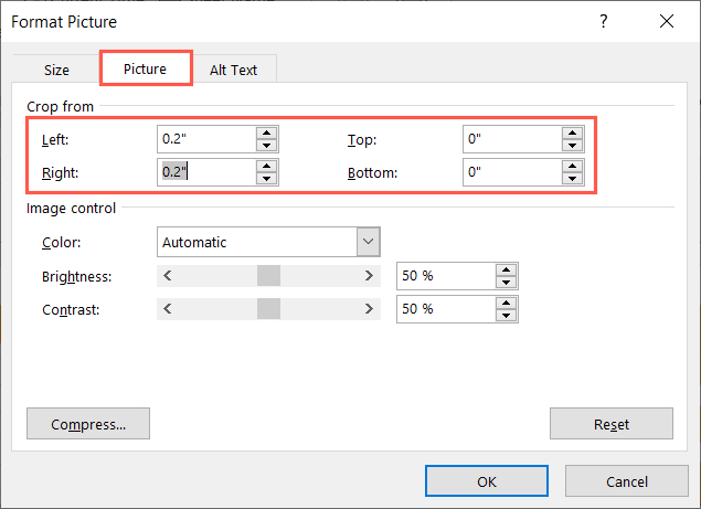 Format Picture box to crop a watermark
