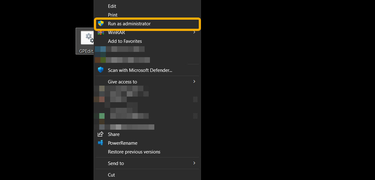 Running .BAT file as administrator. 