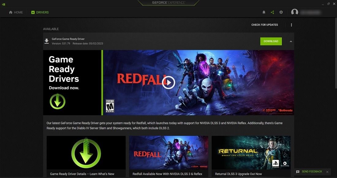 NVIDIA GeForce with Game Ready Driver download available. 