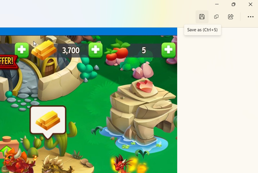 Click Save as (Ctrl + S) to save Snipping Tool recording. 