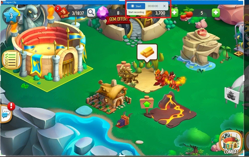 Drag and resize the borders of a recording screen within Snipping Tool. 