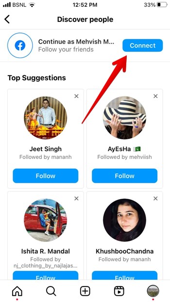 Instagram Find Facebook Friends
