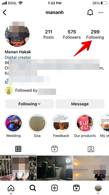 Instagram Mutual Friend