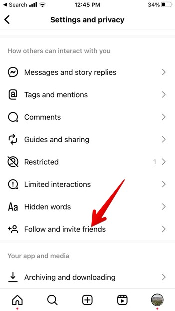 Instagram Settings Follow People