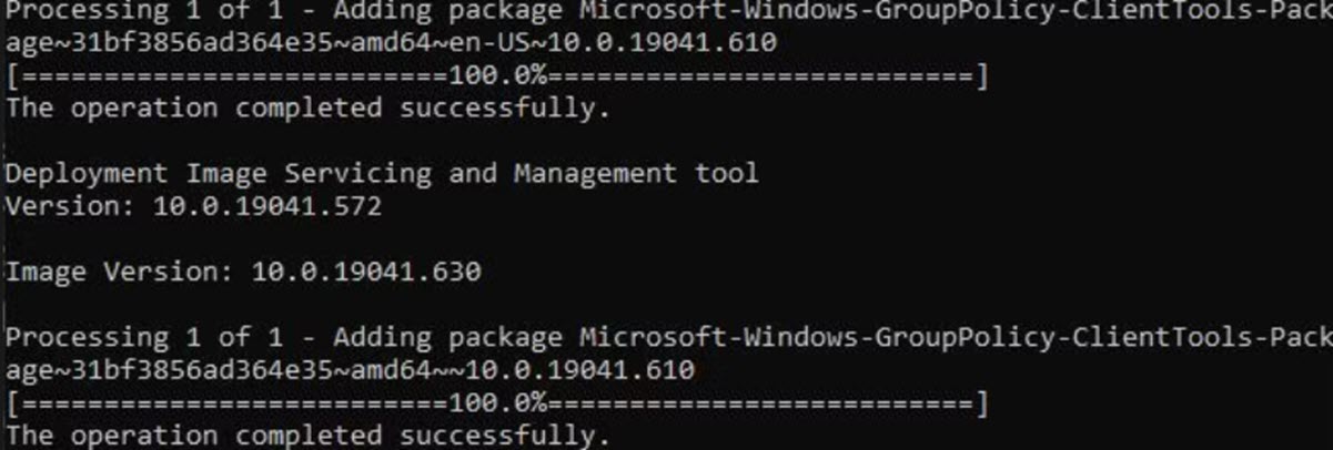 Windows downloading group policy file via Command Prompt. 
