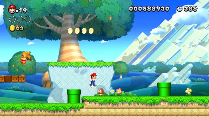New Super Mario Bros. U Deluxe in-game view.