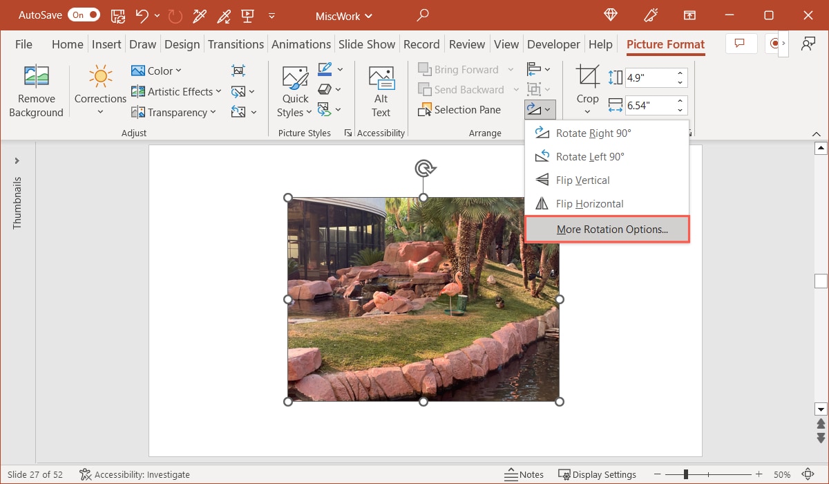 More Rotation Options in PowerPoint