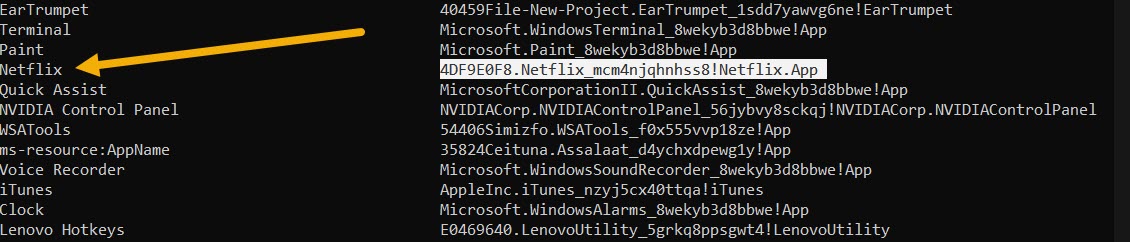 Identifying app ID for app you want to change icon for. 