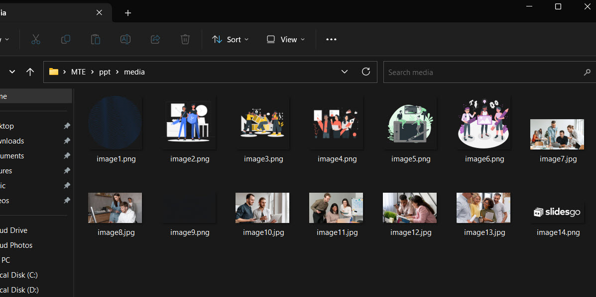 Extracted images from PPTX presentation shown in folder.