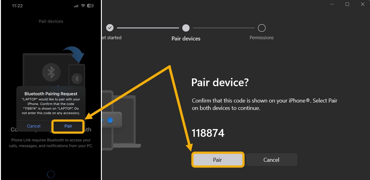 Pair The Device Iphone Windows