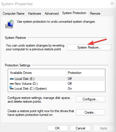 Choose A Restore Point