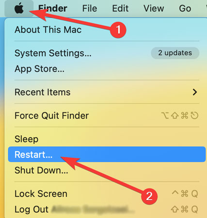 Restarting Macos