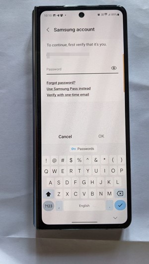 Log in with Samsung account credentials in Samsung Wallet. 