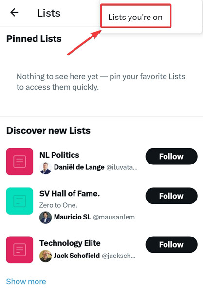 See The Lists You Are On