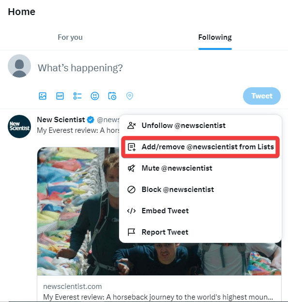 Select Add Or Remove From Lists