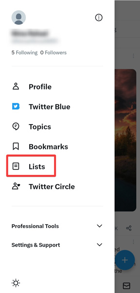 Select Lists From Profile Menu 3
