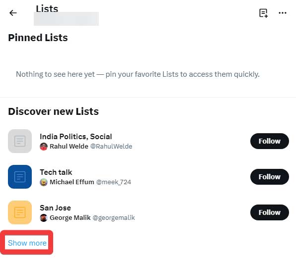 Select Show More From List Menu