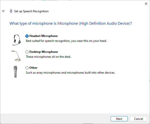 Speech Recognition Setup