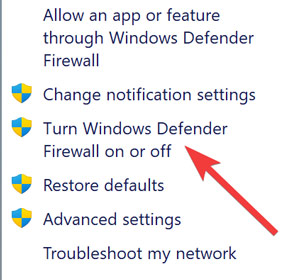 Start Menu Adjusting Windows Firewall Settings