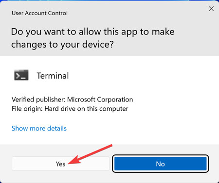 Start Menu Confirming The Uac Prompt