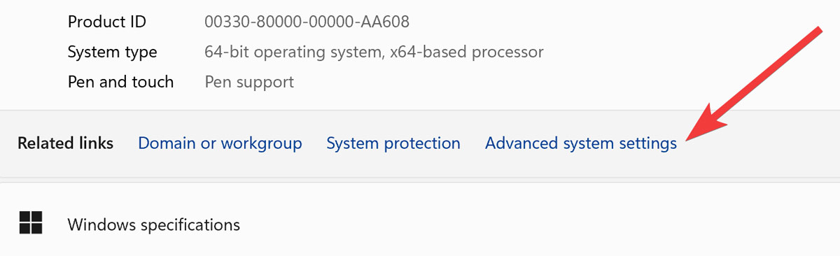 Start Menu Opening Advanced System Settings