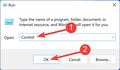 Start Menu Opening Control Panel Using Windows Run 2