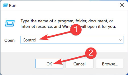 Start Menu Opening Control Panel Using Windows Run