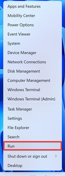 Start Menu Opening Windows Run 2