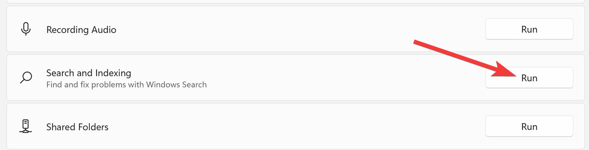 Start Menu Opening The Search And Indexing Troubleshooter