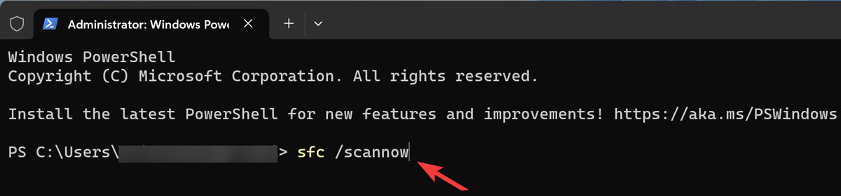 Start Menu Running The Sfc On Powershell