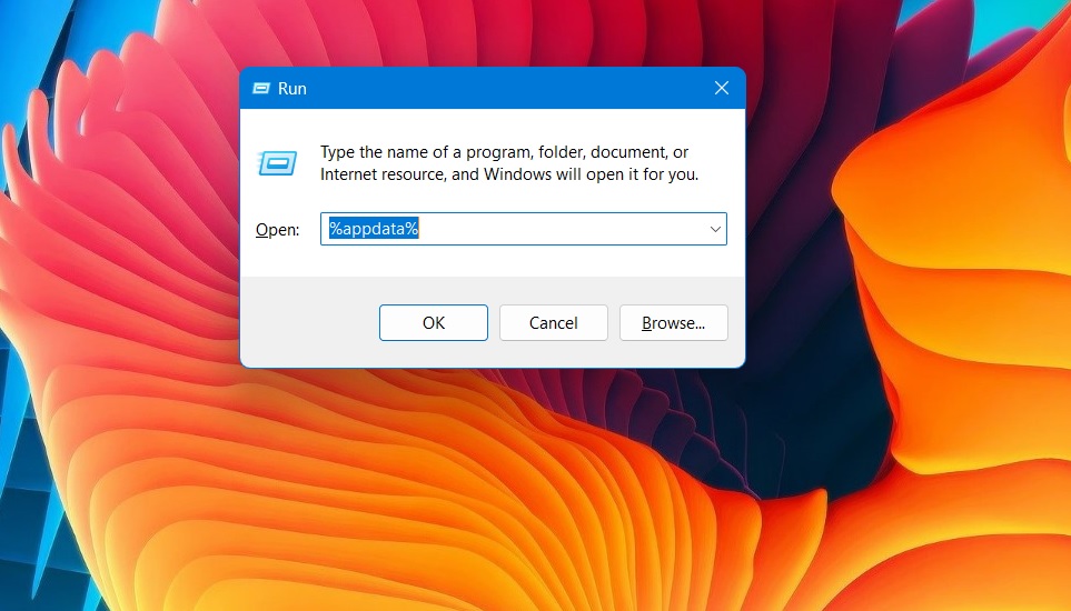 Type %Appdata% in Run Command menu.