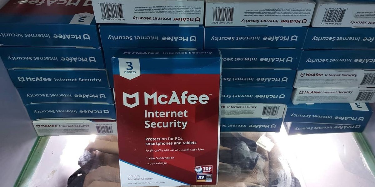 McAfee Internet Security products on display. 