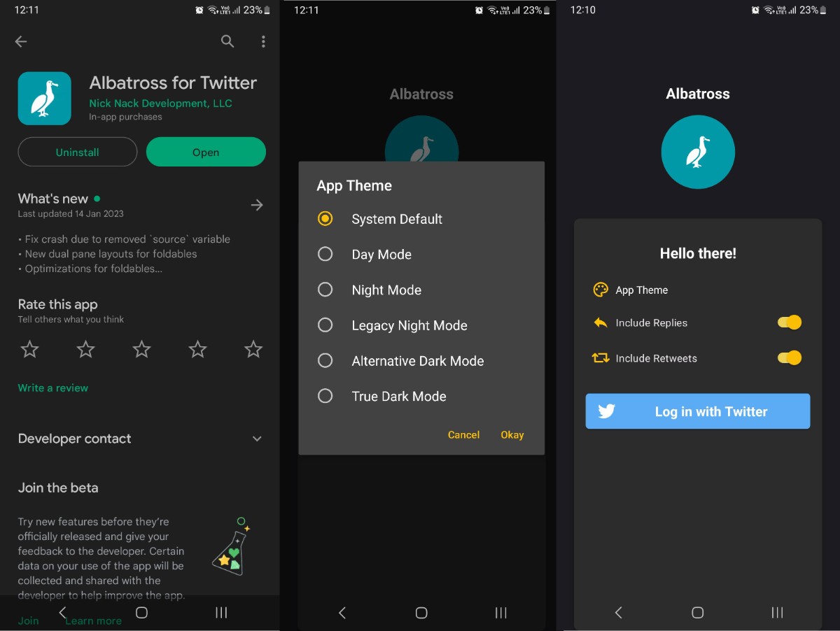 Albatross For Twitter app overview.