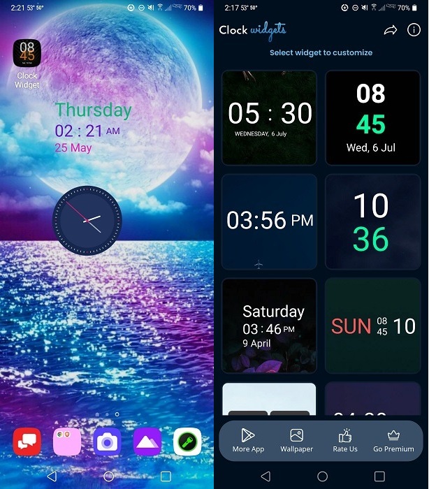 Clock Widget widget overview. 