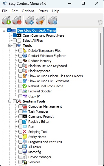 Adding items in Easy Context Menu